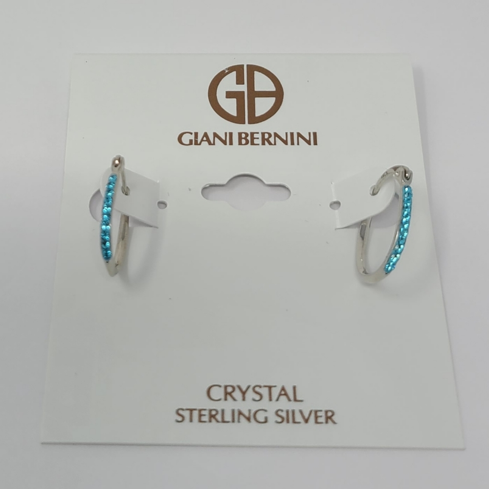 Giani Bernini Crystal Sterling Sliver Hoop